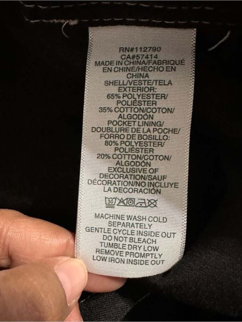 True Religion Black Cargo Pants with White Contrast Stitching - Picture 7 of 7
